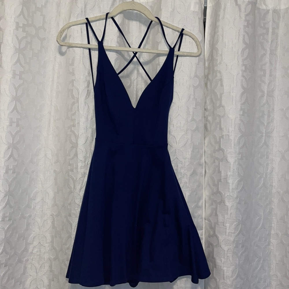 Lulu’s Navy Blue fit and flare dress. Size XS.